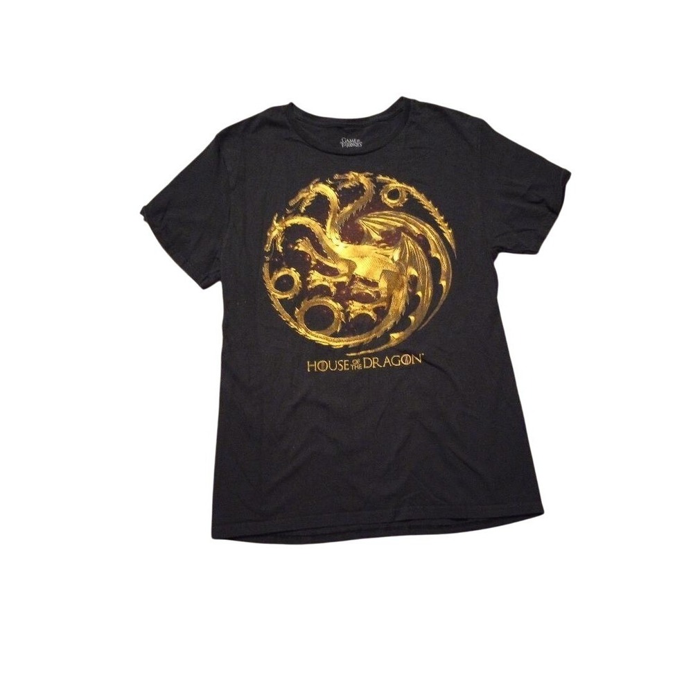 Game of Thrones House of Dragon Graphic T Shirt Black Mens Size M 38/40 PreOwned